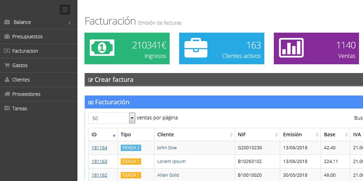 Programación de programa de facturación sobre Laravel